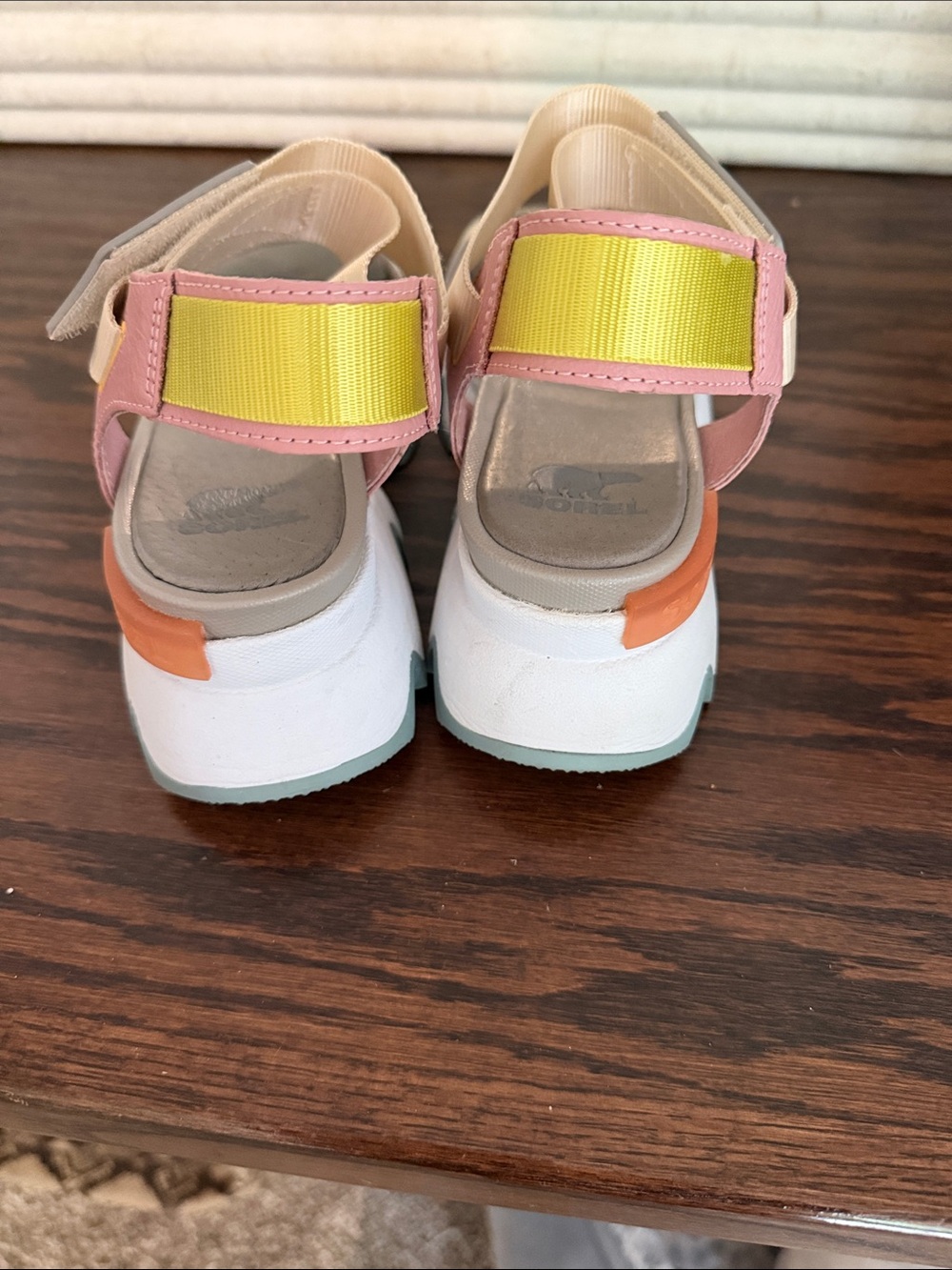 Sorel Cream and Pink Slingback Platform Sandals - Picture 6 of 7